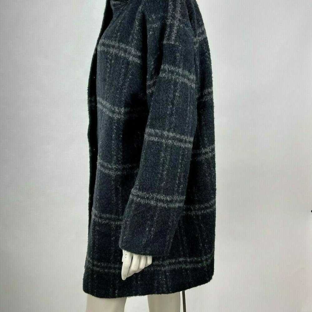Eileen Fisher Chash Alpaca Blend Hooded Coat Lined Pockets Plaid Women XL NWT - Picture 12 of 16